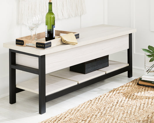 Haines Furniture Outlet - Ashley Furniture - Rhyson Storage Bench - Storage Bench / White / 48"W x 16"D x 18"H - A3000312