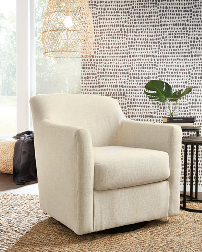 Haines Furniture Outlet - Ashley Furniture - Bradney Swivel Accent Chair - Swivel Accent Chair / Linen - A3000325