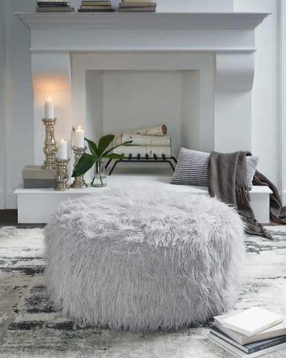Haines Furniture Outlet - Ashley Furniture - Galice Living Room - Oversized Accent Ottoman / Light Gray - A3000333