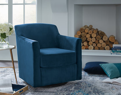 Haines Furniture Outlet - Ashley Furniture - Bradney Swivel Accent Chair - Swivel Accent Chair / Ink - A3000602