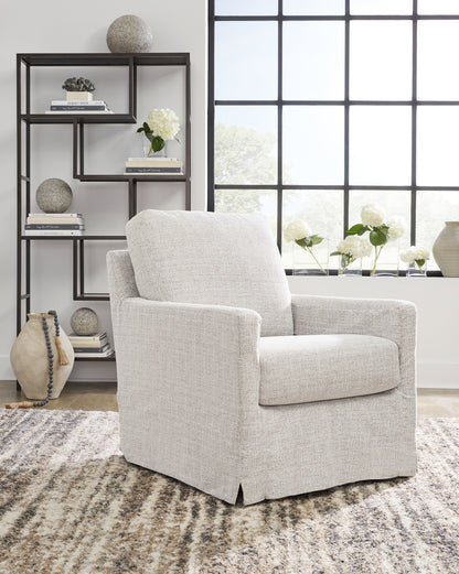 Haines Furniture Outlet - Ashley Furniture - Nenana Next-Gen Nuvella Swivel Glider Accent Chair - Swivel Glider Accent Chair / Stone - A3000644