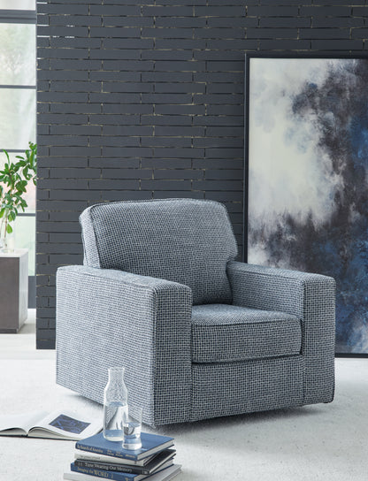 Haines Furniture Outlet - Ashley Furniture - Olwenburg Swivel Accent Chair - Swivel Accent Chair / Denim - A3000652