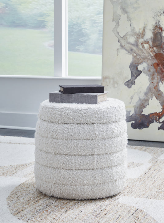 Haines Furniture Outlet - Ashley Furniture - Duntler Living Room - Storage Ottoman / Ivory - A3000678