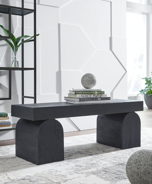 Haines Furniture Outlet - Ashley Furniture - Holgrove Accent Bench - Accent Bench / Black / 50"W x 16"D x 18"H - A3000683