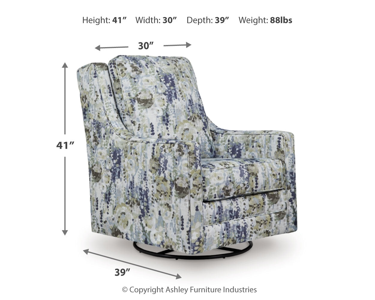 Dustinford Swivel Glider Accent Chair