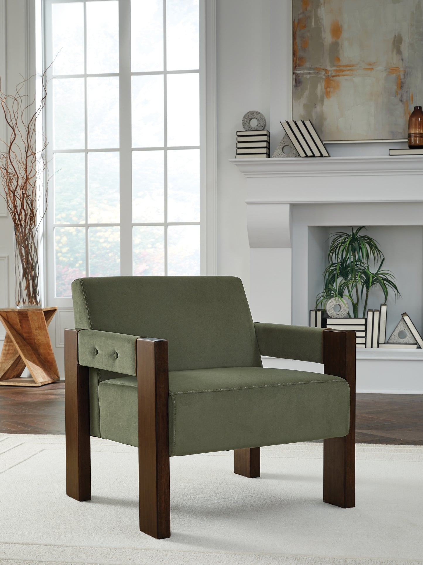 Haines Furniture Outlet - Ashley Furniture - Adlanlock Accent Chair - Accent Chair / Olive - A3000740