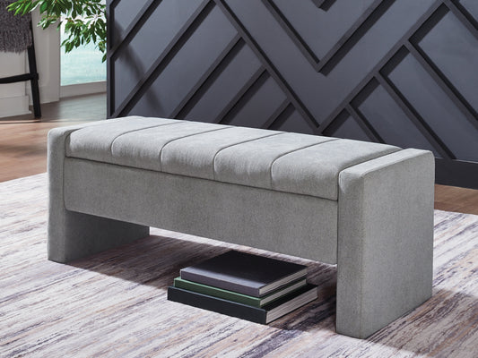 Haines Furniture Outlet - Ashley Furniture - Akselman Storage Bench - Storage Bench / Gray / 50"W x 19"D x 19"H - A3000744