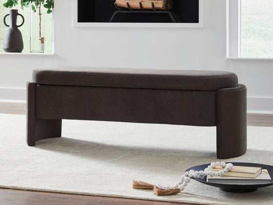 Haines Furniture Outlet - Ashley Furniture - Vavuniya Storage Bench - Storage Bench / Brown / 56"W x 19"D x 19"H - A3000750