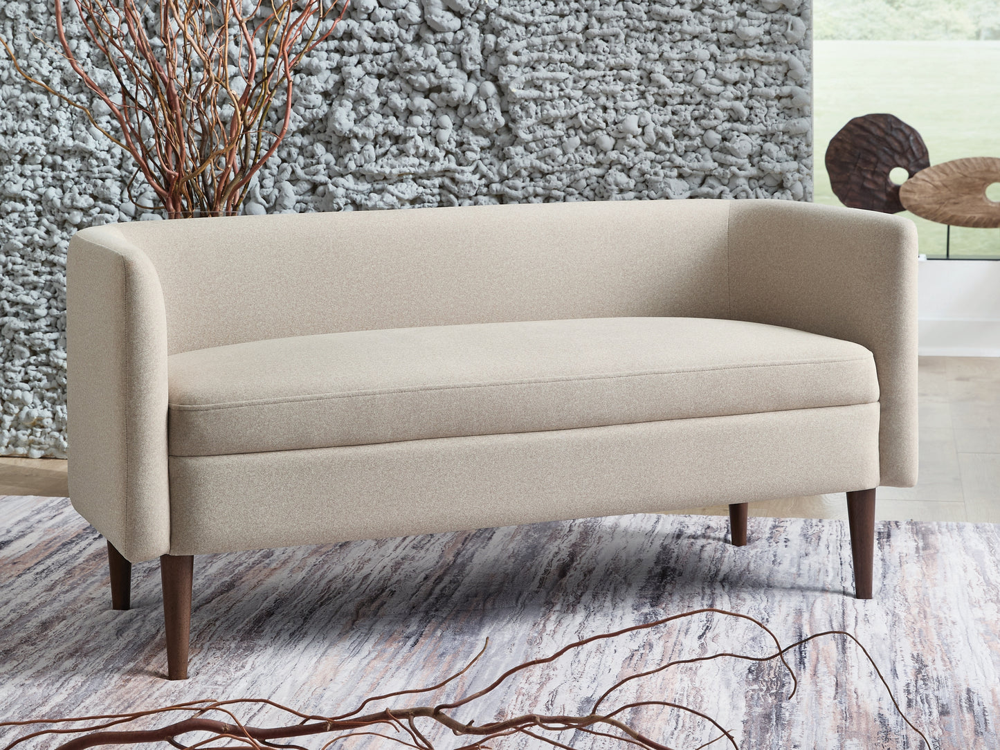Haines Furniture Outlet - Ashley Furniture - Wainner Accent Bench - Accent Bench / Beige / 53"W x 22"D x 25"H - A3000756