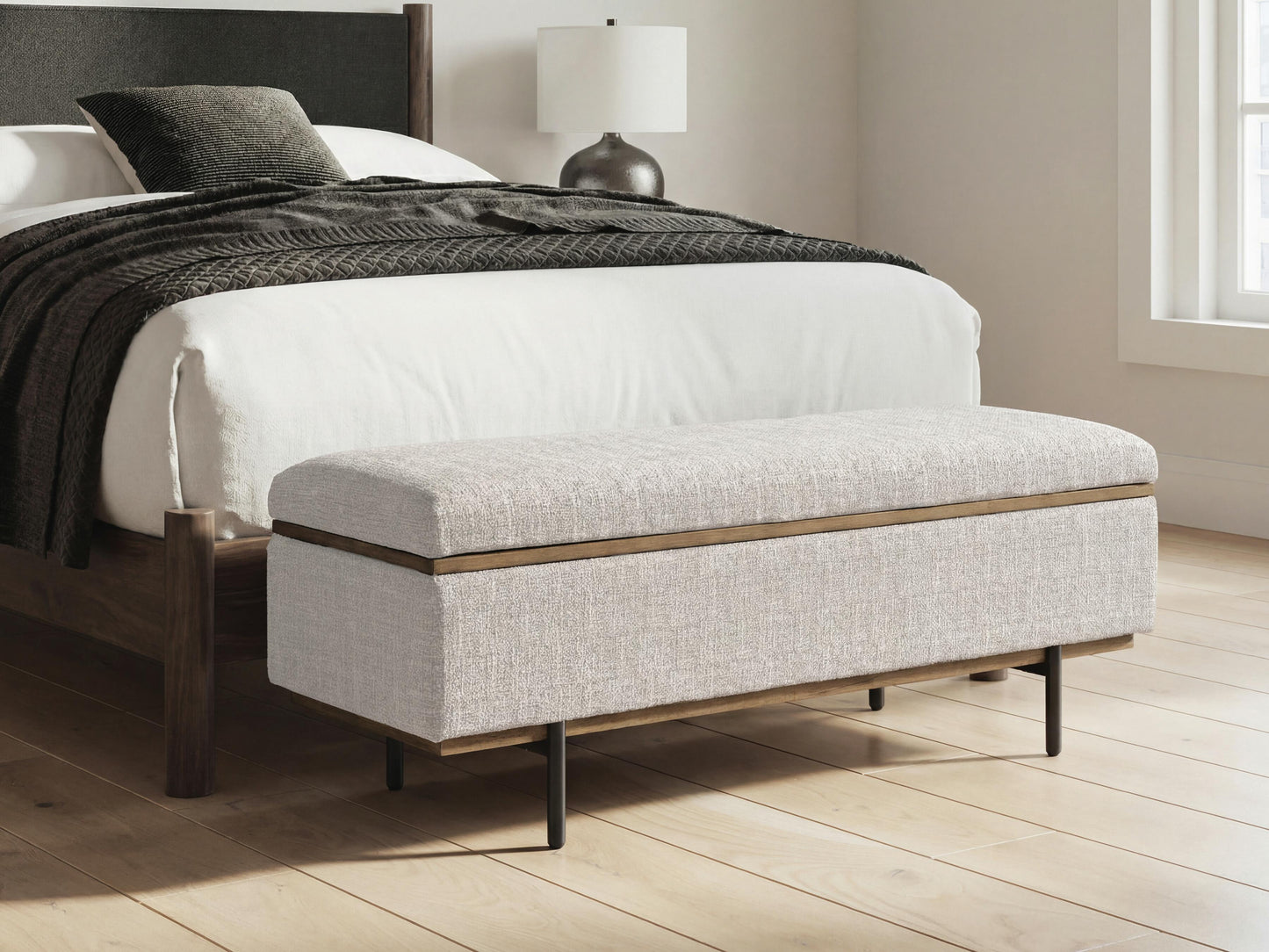 Haines Furniture Outlet - Ashley Furniture - Dettaford Next-Gen Nuvella Storage Bench - Storage Bench - A3000848