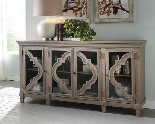 Haines Furniture Outlet - Ashley Furniture - Fossil Ridge Accent Cabinet - Accent Cabinet / Gray - A4000037