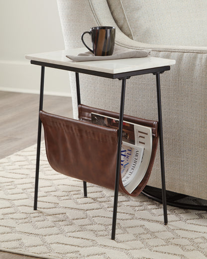Haines Furniture Outlet - Ashley Furniture - Etanbury Accent Table - Accent Table / Brown/Black/White - A4000254