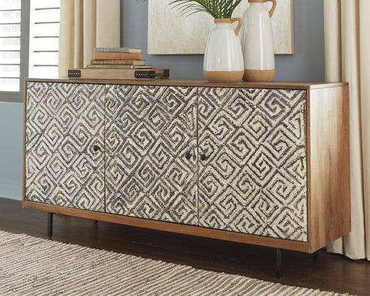 Haines Furniture Outlet - Ashley Furniture - Kerrings Accent Cabinet - Accent Cabinet / Brown/Black/White - A4000258