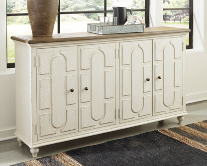 Haines Furniture Outlet - Ashley Furniture - Roranville Accent Cabinet - Accent Cabinet / Antique White - A4000268