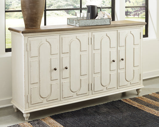 Haines Furniture Outlet - Ashley Furniture - Roranville Accent Cabinet - Accent Cabinet / Antique White - A4000268