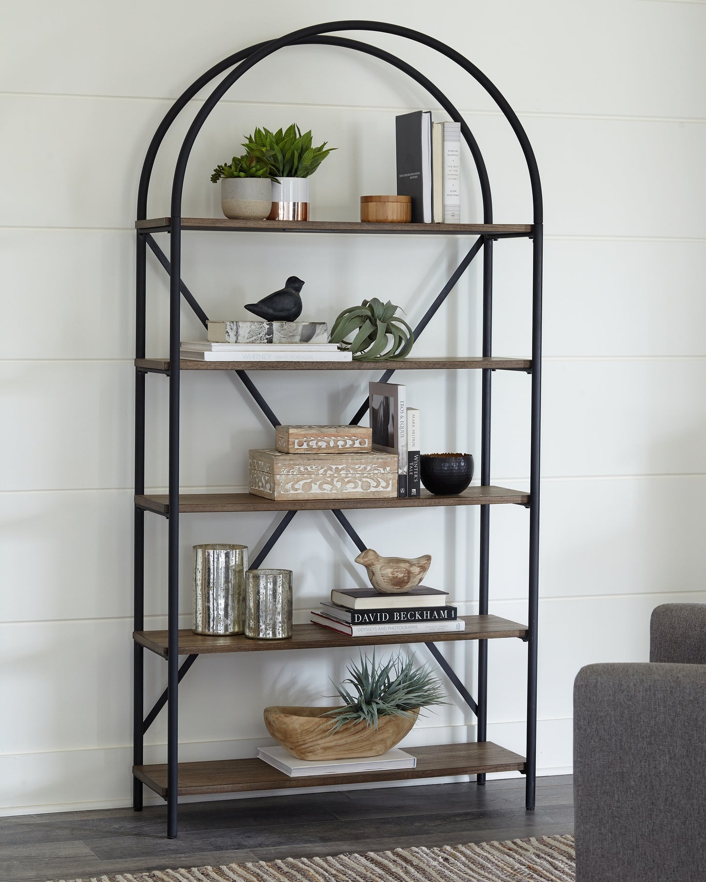 Haines Furniture Outlet - Ashley Furniture - Galtbury Bookcase - Bookcase / Brown/Black - A4000325