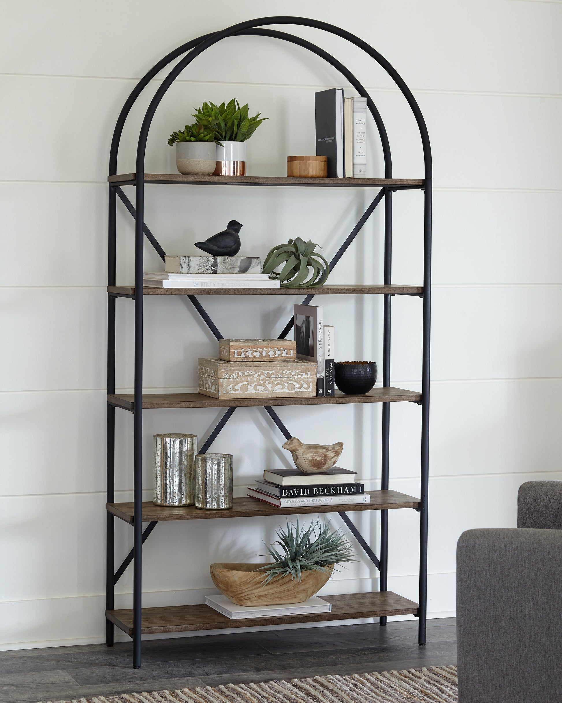 Haines Furniture Outlet - Ashley Furniture - Galtbury Bookcase - Bookcase / Brown/Black - A4000325