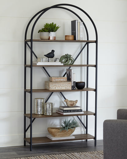 Haines Furniture Outlet - Ashley Furniture - Galtbury Bookcase - Bookcase / Brown/Black - A4000325