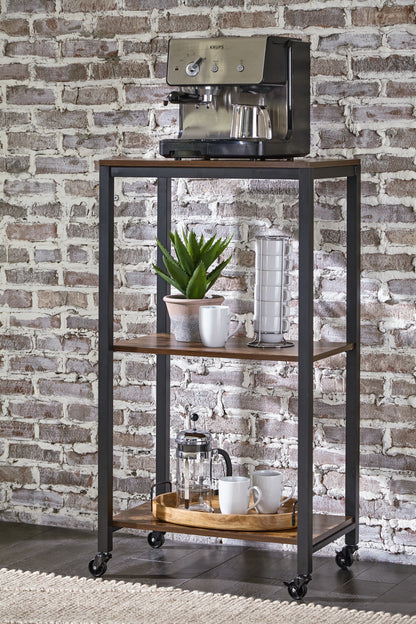 Haines Furniture Outlet - Ashley Furniture - Bevinfield Bar Cart - Bar Cart / Brown/Black - A4000394