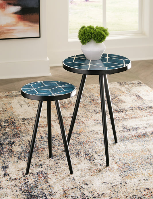 Haines Furniture Outlet - Ashley Furniture - Clairbelle Accent Table (Set of 2) - Accent Table (Set of 2) / Teal - A4000523