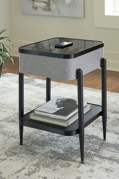 Haines Furniture Outlet - Ashley Furniture - Jorvalee Accent Table with Speaker - Accent Table with Speaker / Gray/Black - A4000550