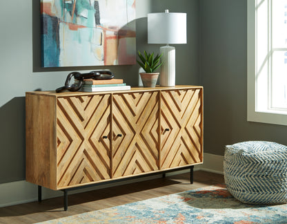 Haines Furniture Outlet - Ashley Furniture - Cadewick Accent Cabinet - Accent Cabinet / Natural - A4000570
