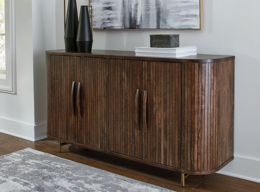 Haines Furniture Outlet - Ashley Furniture - Amickly Accent Cabinet - Accent Cabinet / Dark Brown - A4000571
