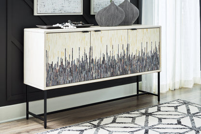 Haines Furniture Outlet - Ashley Furniture - Freyton Accent Cabinet - Accent Cabinet / White/Gray - A4000582
