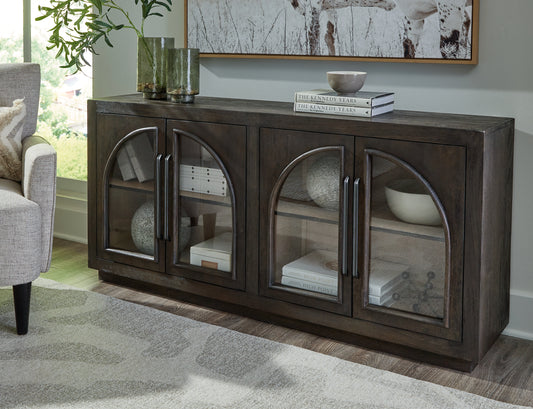 Haines Furniture Outlet - Ashley Furniture - Dreley Accent Cabinet - Accent Cabinet / Grayish Brown - A4000586