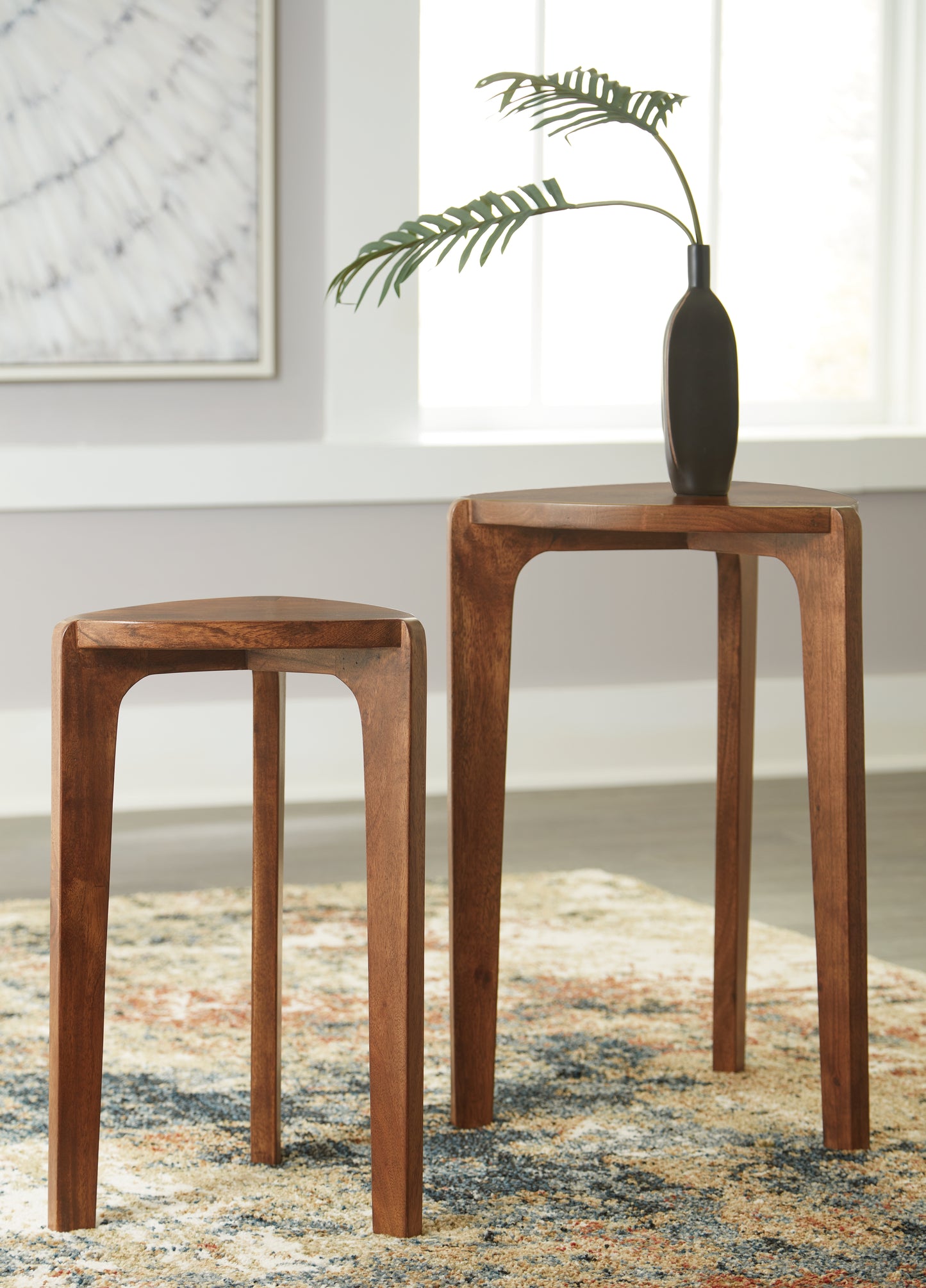 Haines Furniture Outlet - Ashley Furniture - Brynnleigh Accent Table (Set of 2) - Accent Table Set (Set of 2) / Medium Brown - A4000607