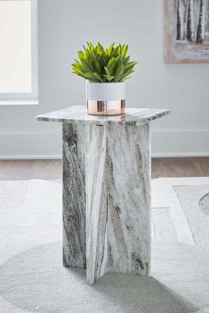 Haines Furniture Outlet - Ashley Furniture - Keithwell Accent Table - Accent Table / Gray - A4000611