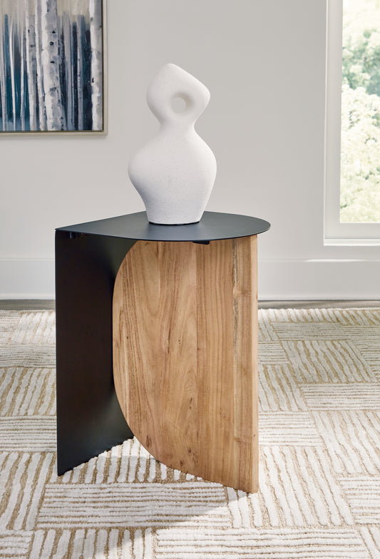 Haines Furniture Outlet - Ashley Furniture - Ladgate Accent Table - Accent Table / Black/Natural - A4000628