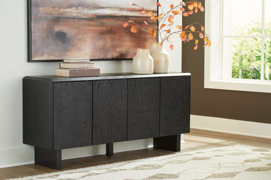 Haines Furniture Outlet - Ashley Furniture - Farrelmore Accent Cabinet - Accent Cabinet / Black - A4000659