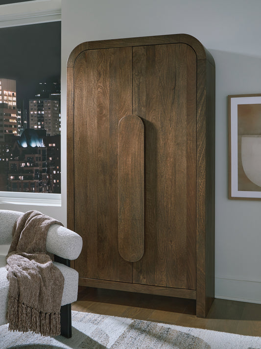 Haines Furniture Outlet - Ashley Furniture - Thoren Accent Cabinet - Accent Cabinet / Medium Brown - A4000699