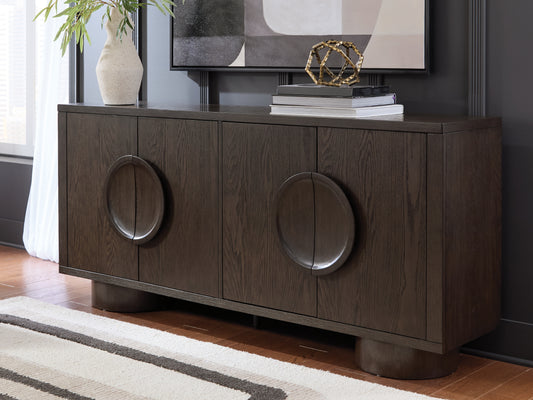 Haines Furniture Outlet - Ashley Furniture - Veeda Accent Cabinet - Accent Cabinet / Dark Brown - A4000703