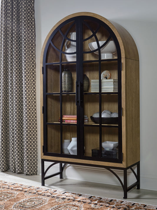 Haines Furniture Outlet - Ashley Furniture - Gwenwich Accent Cabinet - Accent Cabinet / Natural/Black - A4000704