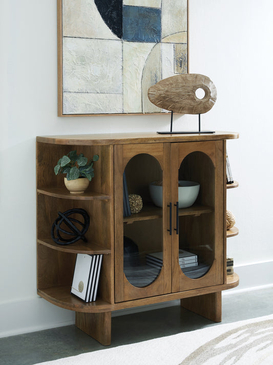 Haines Furniture Outlet - Ashley Furniture - Niall Accent Cabinet - Accent Cabinet / Light Brown - A4000707