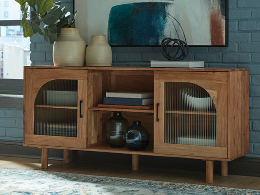 Haines Furniture Outlet - Ashley Furniture - Adway Accent Cabinet - Accent Cabinet / Natural Brown - A4000709