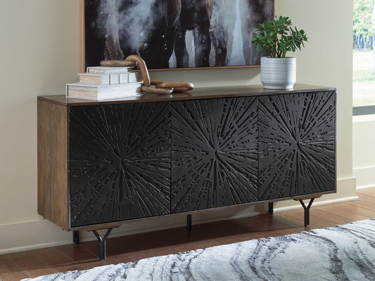 Haines Furniture Outlet - Ashley Furniture - Lavinmont Accent Cabinet - Accent Cabinet / Multi Brown - A4000710