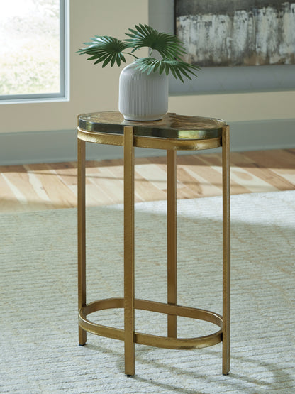 Haines Furniture Outlet - Ashley Furniture - Porterville Accent Table - Accent Table / Gold Finish - A4000716