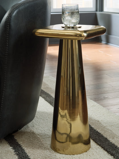 Haines Furniture Outlet - Ashley Furniture - Dallenburg Accent Table - Accent Table / Gold Finish - A4000717