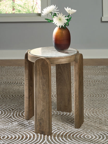 Haines Furniture Outlet - Ashley Furniture - Gavrilley Accent Table - Accent Table / Gray/White/Brown - A4000722