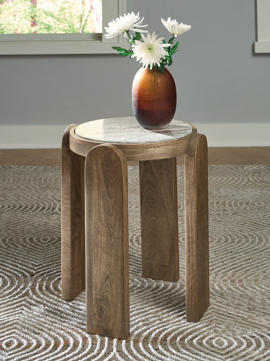 Haines Furniture Outlet - Ashley Furniture - Gavrilley Accent Table - Accent Table / Gray/White/Brown - A4000722