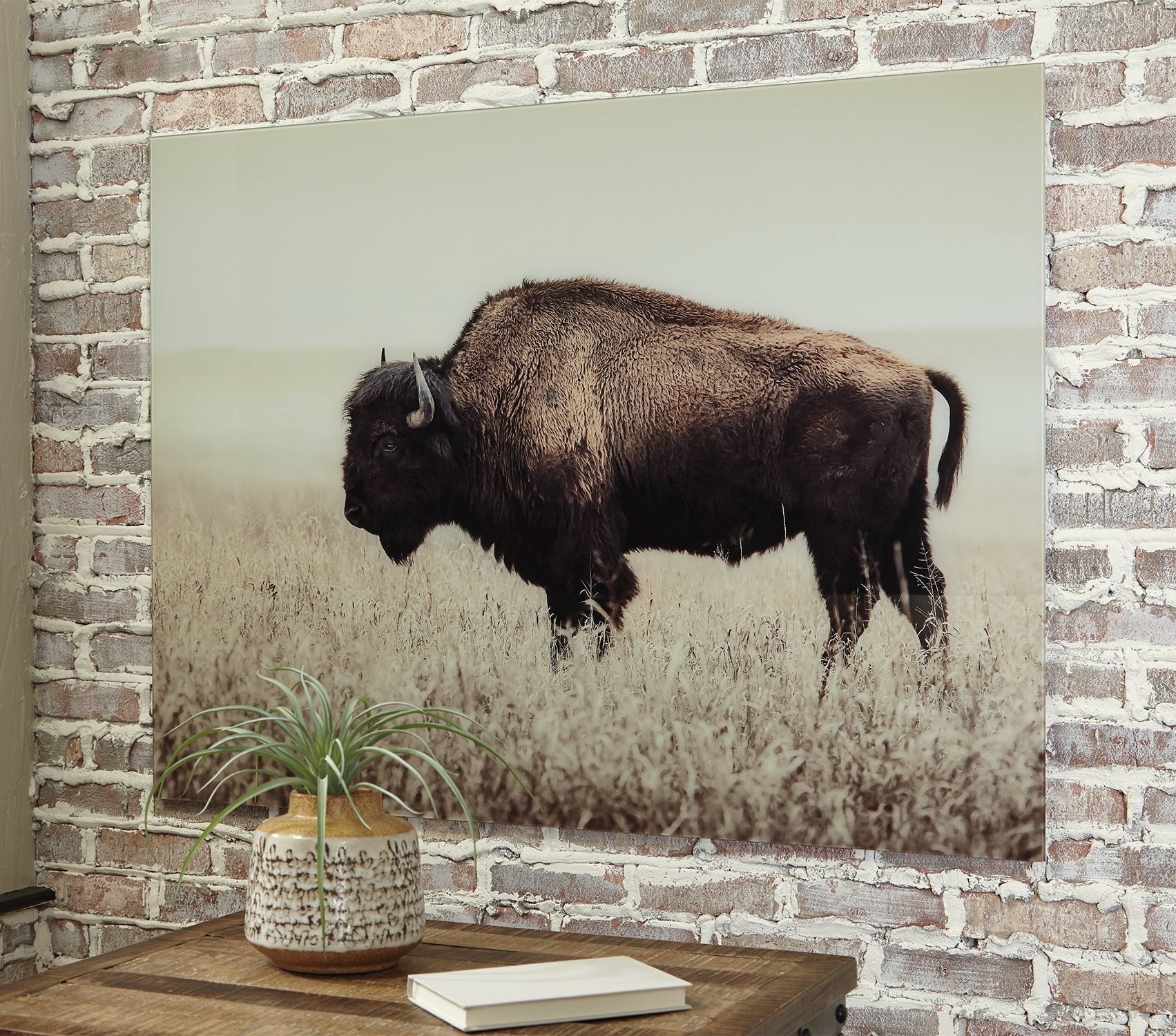 Haines Furniture Outlet - Ashley Furniture - Brutus Wall Decor - Wall Art / Sepia - A8000289