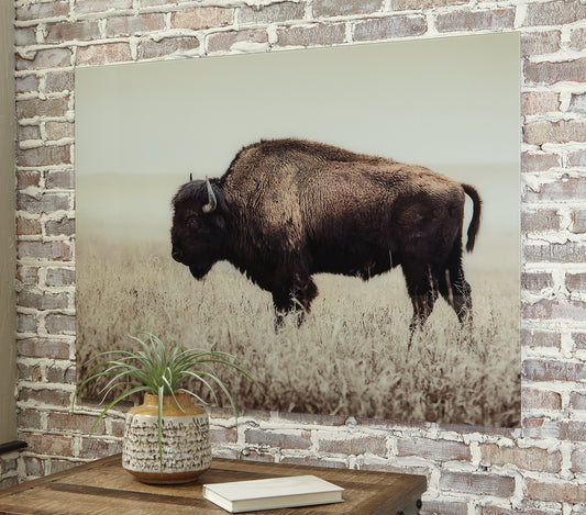 Haines Furniture Outlet - Ashley Furniture - Brutus Wall Decor - Wall Art / Sepia - A8000289