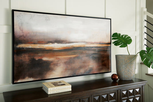 Haines Furniture Outlet - Ashley Furniture - Drewland Wall Decor - Wall Art / Black/Brown/Orange - A8000375