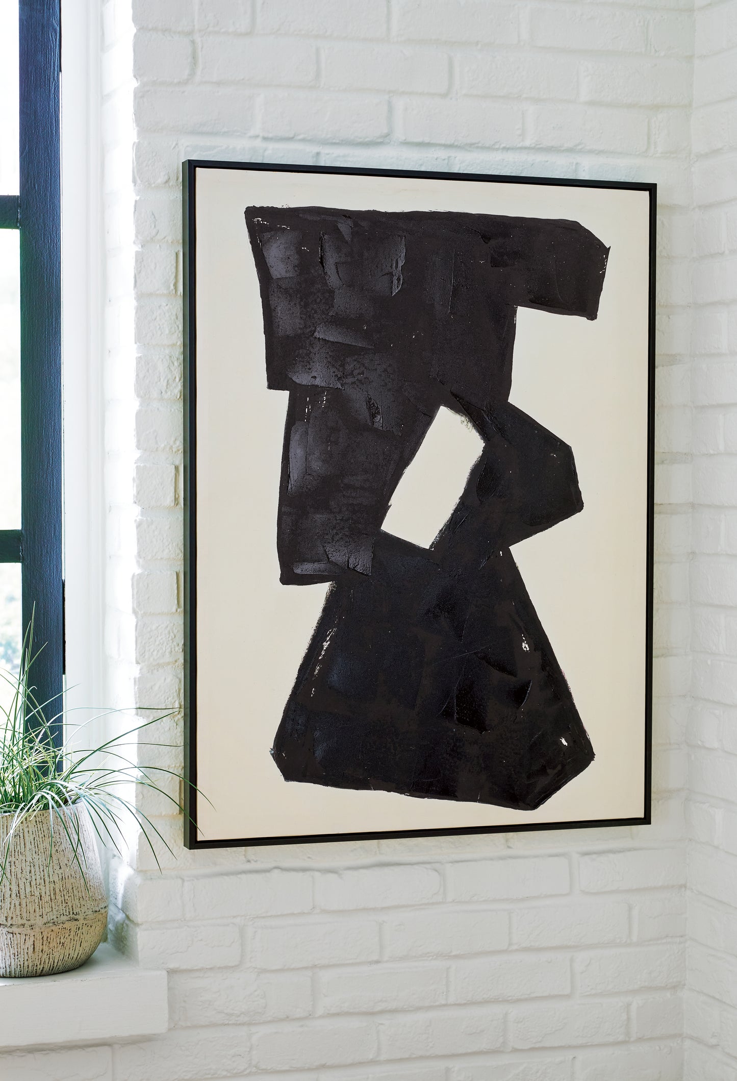 Haines Furniture Outlet - Ashley Furniture - Garviery Wall Decor - Wall Art / Black/Cream - A8000385