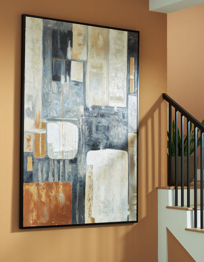 Haines Furniture Outlet - Ashley Furniture - Howford Wall Decor - Wall Art / Brown/Black/Gray - A8000426