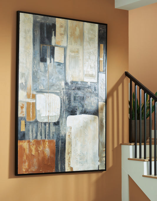 Haines Furniture Outlet - Ashley Furniture - Howford Wall Decor - Wall Art / Brown/Black/Gray - A8000426