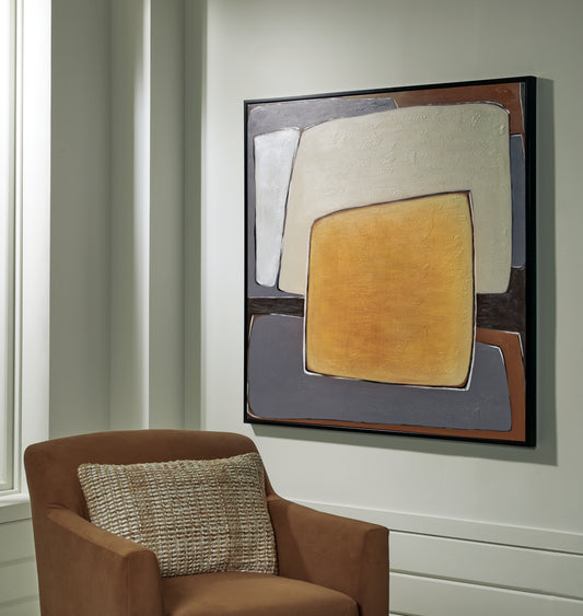 Haines Furniture Outlet - Ashley Furniture - Actman Wall Decor - Wall Art / Cream/Brown/Gray - A8000428